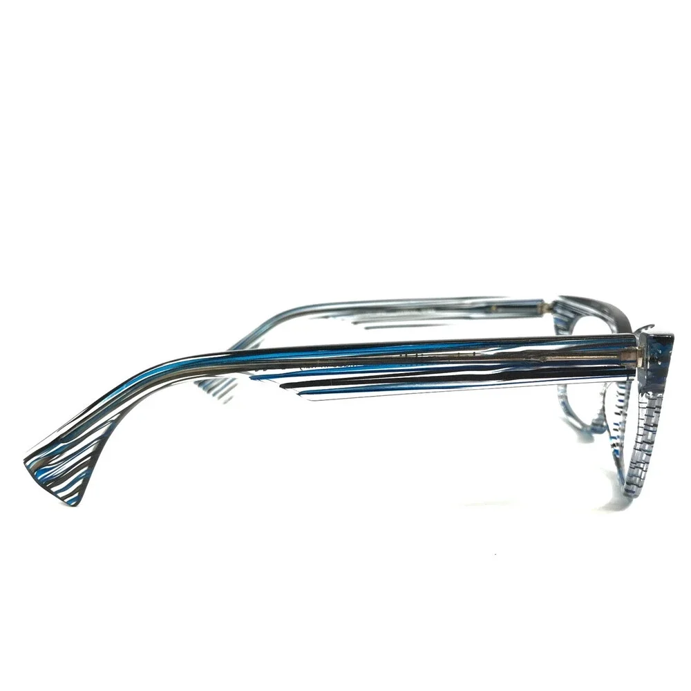Alain Mikli Eyeglasses Frames A03021 3089 Striped Black Blue Full Rim 50-17-145